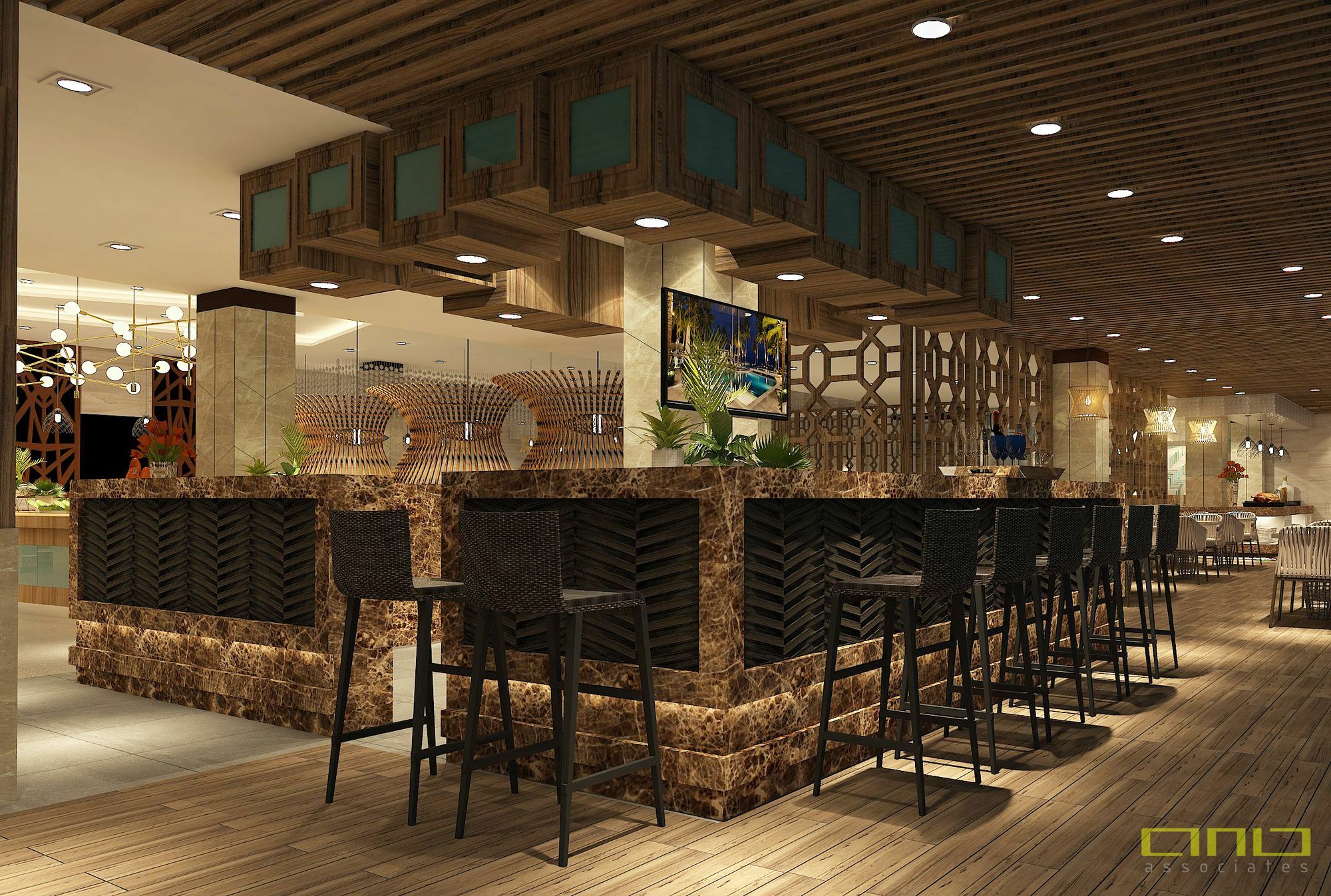 Henann Palm Beach Resort Balabag  Εξωτερικό φωτογραφία 3D rendering of a bar